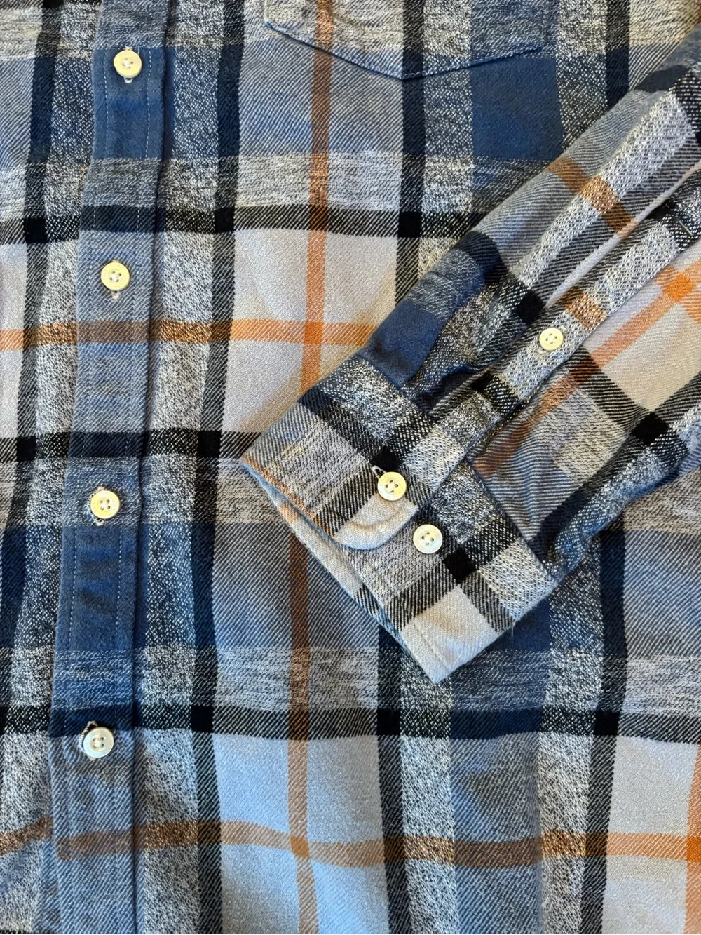 The North Face Men's Flannel Blue Plaid Button-Down Shirt 100% Cotton Warm XL